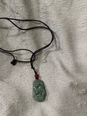 Natural Green Jadeite Dog Pendant Necklace – Chinese Zodiac Year of the Dog